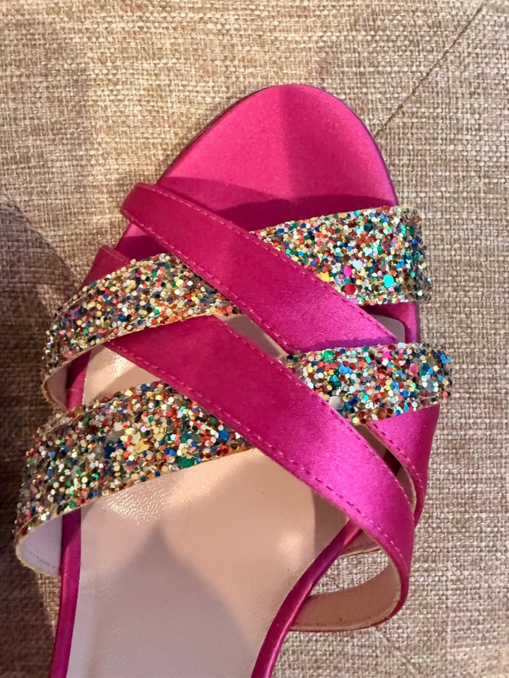 New Kate Spade Fushia / Glitter Sandals